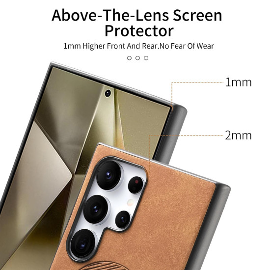 For Samsung Galaxy S23+ 5G Solid Color Retro Magsafe PU Back Cover Phone Case(Brown)