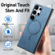 For Samsung Galaxy S23+ 5G Solid Color Retro Magsafe PU Back Cover Phone Case(Blue)