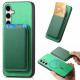 For Samsung Galaxy S24+ 5G Retro Magsafe Card Bag PU Back Cover Phone Case(Green)