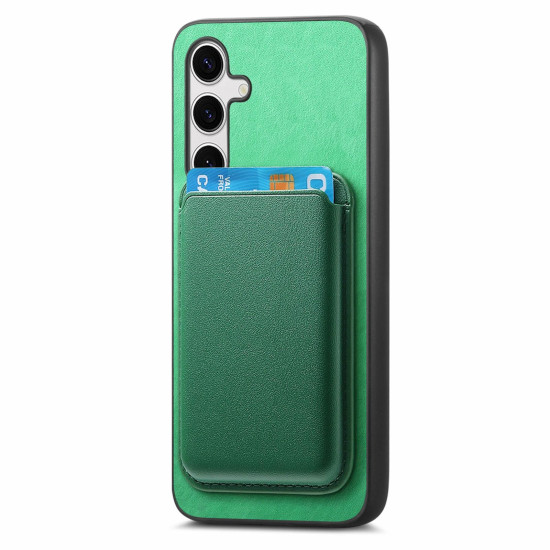 For Samsung Galaxy S24+ 5G Retro Magsafe Card Bag PU Back Cover Phone Case(Green)
