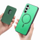 For Samsung Galaxy S24+ 5G Retro Magsafe Card Bag PU Back Cover Phone Case(Green)