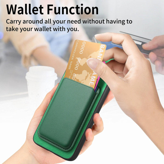 For Samsung Galaxy S24+ 5G Retro Magsafe Card Bag PU Back Cover Phone Case(Green)