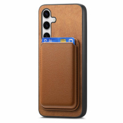 For Samsung Galaxy S24+ 5G Retro Magsafe Card Bag PU Back Cover Phone Case(Brown)