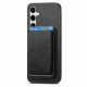 For Samsung Galaxy S24+ 5G Retro Magsafe Card Bag PU Back Cover Phone Case(Black)