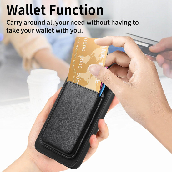 For Samsung Galaxy S24+ 5G Retro Magsafe Card Bag PU Back Cover Phone Case(Black)