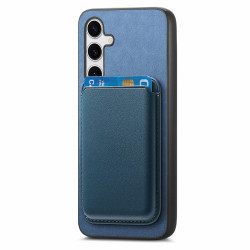 For Samsung Galaxy S24+ 5G Retro Magsafe Card Bag PU Back Cover Phone Case(Blue)