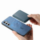 For Samsung Galaxy S24+ 5G Retro Magsafe Card Bag PU Back Cover Phone Case(Blue)