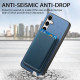 For Samsung Galaxy S24+ 5G Retro Magsafe Card Bag PU Back Cover Phone Case(Blue)