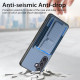 For Samsung Galaxy S24+ 5G Carbon Fiber Fold Stand Elastic Card Bag Phone Case(Blue)