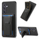 For Samsung Galaxy S24+ 5G Carbon Fiber Fold Stand Elastic Card Bag Phone Case(Black)