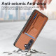 For Samsung Galaxy S24+ 5G Carbon Fiber Fold Stand Elastic Card Bag Phone Case(Brown)