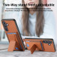 For Samsung Galaxy S24+ 5G Carbon Fiber Fold Stand Elastic Card Bag Phone Case(Brown)