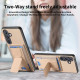 For Samsung Galaxy S24+ 5G Carbon Fiber Fold Stand Elastic Card Bag Phone Case(Khaki)