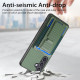For Samsung Galaxy S24+ 5G Carbon Fiber Fold Stand Elastic Card Bag Phone Case(Green)