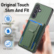 For Samsung Galaxy S24+ 5G Carbon Fiber Fold Stand Elastic Card Bag Phone Case(Green)