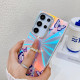 For Samsung Galaxy S24+ 5G Electroplating Laser Butterfly Ring Holder Phone Case(Pink Butterflies AB2)