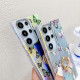 For Samsung Galaxy S24+ 5G Electroplating Laser Butterfly Ring Holder Phone Case(Blue Butterflies AB4)