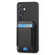 For Samsung Galaxy S24+ 5G Carbon Fiber Vertical Flip Wallet Stand Phone Case(Black)