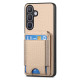 For Samsung Galaxy S24+ 5G Carbon Fiber Vertical Flip Wallet Stand Phone Case(Khaki)