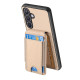 For Samsung Galaxy S24+ 5G Carbon Fiber Vertical Flip Wallet Stand Phone Case(Khaki)
