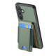 For Samsung Galaxy S24+ 5G Carbon Fiber Vertical Flip Wallet Stand Phone Case(Green)