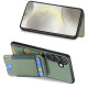 For Samsung Galaxy S24+ 5G Carbon Fiber Vertical Flip Wallet Stand Phone Case(Green)