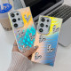 For Samsung Galaxy S24+ 5G Electroplating 4-Heart Laser Texture TPU Phone Case(CD Stripes)