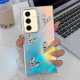 For Samsung Galaxy S24+ 5G Electroplating 4-Heart Laser Texture TPU Phone Case(Running Water)