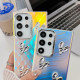 For Samsung Galaxy S24+ 5G Electroplating 4-Heart Laser Texture TPU Phone Case(Running Water)