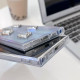 For Samsung Galaxy S24+ 5G Electroplating 4-Heart Laser Texture TPU Phone Case(Running Water)