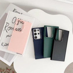 For Samsung Galaxy S24+ 5G Lens Frame Holder Shockproof Phone Case(Green)