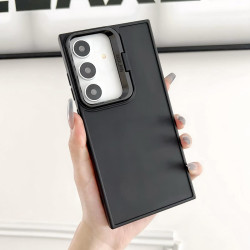 For Samsung Galaxy S24+ 5G Lens Frame Holder Shockproof Phone Case(Black)