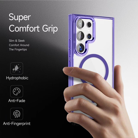 For Samsung Galaxy S24+ 5G Ice Color Magnetic Series TPU Hybrid Acrylic Magsafe Phone Case(Transparent)
