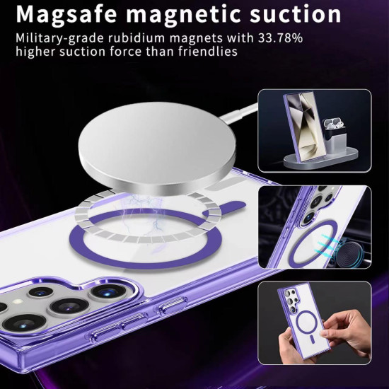 For Samsung Galaxy S24+ 5G Ice Color Magnetic Series TPU Hybrid Acrylic Magsafe Phone Case(Yuanfeng Blue)