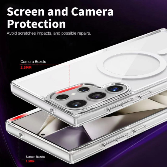 For Samsung Galaxy S24+ 5G Ice Color Magnetic Series TPU Hybrid Acrylic Magsafe Phone Case(Yuanfeng Blue)