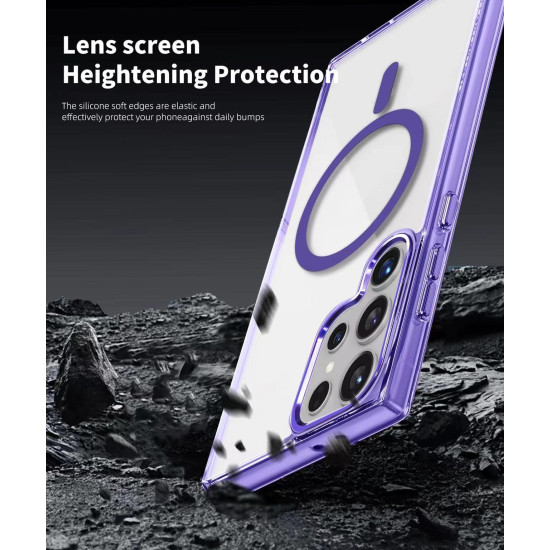 For Samsung Galaxy S24+ 5G Ice Color Magnetic Series TPU Hybrid Acrylic Magsafe Phone Case(Pink)