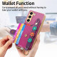 For Samsung Galaxy S23+ 5G Stereoscopic Flowers Wristband Card Bag Phone Case(Purple)