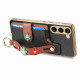 For Samsung Galaxy S23+ 5G Stereoscopic Flowers Wristband Card Bag Phone Case(Black)