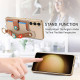 For Samsung Galaxy S23+ 5G Stereoscopic Flowers Wristband Card Bag Phone Case(Khaki)