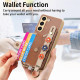 For Samsung Galaxy S23+ 5G Stereoscopic Flowers Wristband Card Bag Phone Case(Brown)