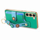 For Samsung Galaxy S23+ 5G Stereoscopic Flowers Wristband Card Bag Phone Case(Green)
