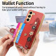 For Samsung Galaxy S23+ 5G Stereoscopic Flowers Wristband Card Bag Phone Case(Red)