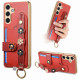 For Samsung Galaxy S24+ 5G Stereoscopic Flowers Wristband Card Bag Phone Case(Red)