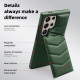 For Samsung Galaxy S24+ 5G Down Jacket Card Bag Holder MagSafe Phone Case(Dark Green)