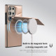 For Samsung Galaxy S24+ 5G Down Jacket Card Bag Holder MagSafe Phone Case(Rose Gold)