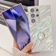 For Samsung Galaxy S24+ 5G Plating Glitter Texture Ring Holder TPU Phone Case with Lens Film(White Tinfoil Texture)