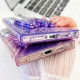 For Samsung Galaxy S24+ 5G Plating Glitter Texture Butterfly Holder TPU Phone Case with Lens Film(Purple Tinfoil Texture)