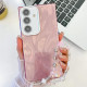 For Samsung Galaxy S24+ 5G Plating Glitter Texture Chain Wristband TPU Phone Case with Lens Film(Pink Feather Yarn)