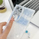 For Samsung Galaxy S24+ 5G Plating Glitter Texture Chain Wristband TPU Phone Case with Lens Film(Purple Feather Yarn)