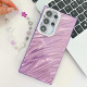 For Samsung Galaxy S24+ 5G Plating Glitter Texture Chain Wristband TPU Phone Case with Lens Film(White Wrinkles)